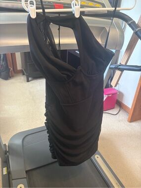 Windsor Black Ruched Mini Dress
